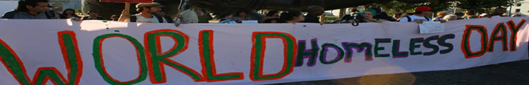 Long banner that reads World Homeless Day